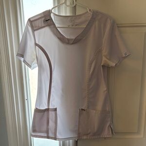 Women's White Cherokee Infinity Scrub Top